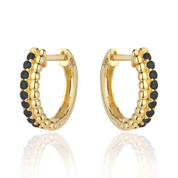 Cercei Aur 14k cu Zirconii Negre - Img 2