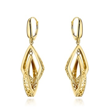 Cercei Aur 14K Dubli Ajuar Romburi - Eleganță Geometică