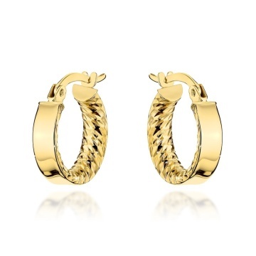 Cercei Aur 14K Rotunzi cu Design Interior Elegant