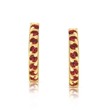Cercei Aur 8K Princess Sparkle cu Zirconii Rubin - Img 3