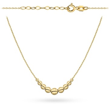 Colier Aur 14K cu Bile Simetrice - Eleganță Atemporală
