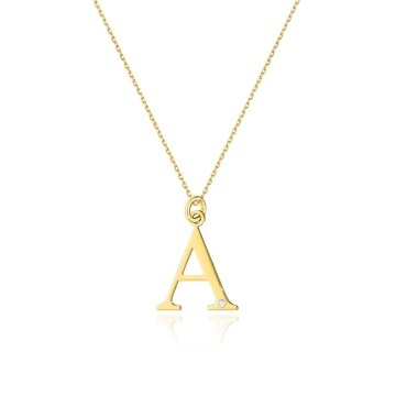 Colier Aur 14K cu Diamant Natural 0.01 ct