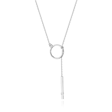 Colier Aur 14K cu Diamant Natural 0.01 ct - Img 3