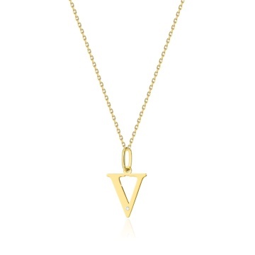 Colier Aur 14K cu Diamant Natural 0.01 ct