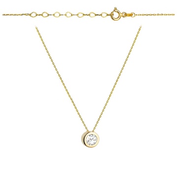 Colier Aur 14k cu Zircon Alb - Img 2