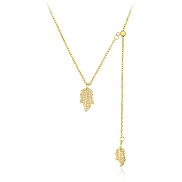 Colier din argint 925 cu cristale Silver Leaves - Img 2