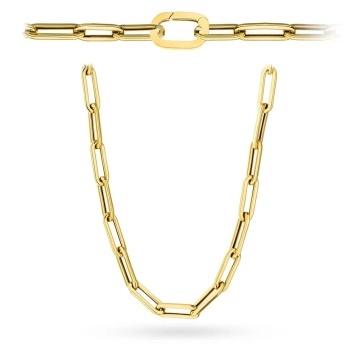 Colier Din Aur 14K Cu Zale Lungi Și Închizătoare Ovală