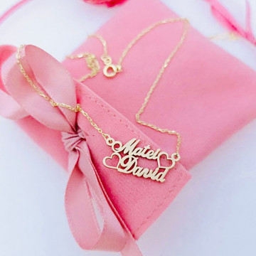 Colier din aur 14k personalizat cu doua nume la comanda - Img 2