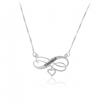 Colier Infinity Love din Argint 925 - personalizabil cu nume sau mesaj