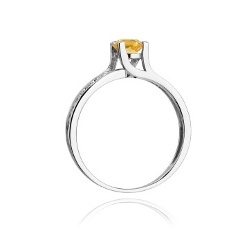 Inel Aur 14K cu Citrin 0.50 ct si Diamante Naturale 0.03 ct - Img 6