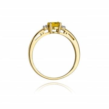 Inel Aur 14K cu Citrin 0.50 ct si Diamante Naturale 0.03 ct - Img 3