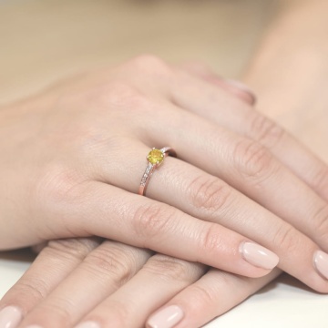 Inel Aur 14K cu Citrin 0.50 ct si Diamante Naturale 0.05 ct - Img 11