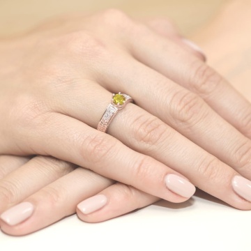 Inel Aur 14K cu Citrin 0.50 ct si Diamante Naturale 0.08 ct - Img 11