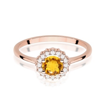 Inel Aur 14K cu Citrin 0.50 ct si Diamante Naturale 0.14 ct - Img 10