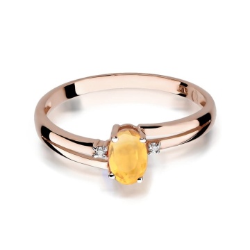 Inel Aur 14K cu Citrin 0.60 ct si Diamante Naturale 0.03 ct - Img 6