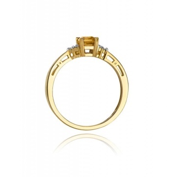 Inel Aur 14K cu Citrin 0.60 ct si Diamante Naturale 0.03 ct - Img 3