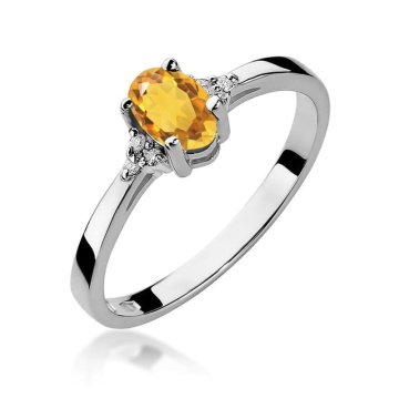 Inel Aur 14K cu Citrin 0.60 ct si Diamante Naturale 0.05 ct - Img 8
