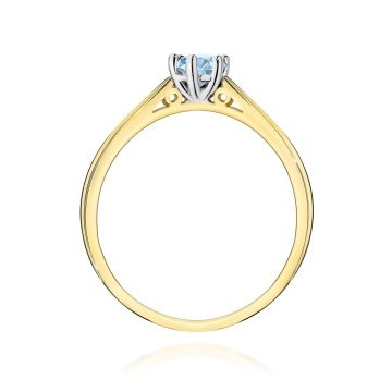 Inel Aur 14K cu Diamant Albastru de Laborator 0.30 ct - Img 3
