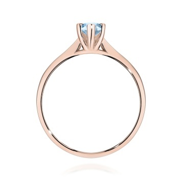 Inel Aur 14K cu Diamant Albastru de Laborator 0.30 ct - Img 7