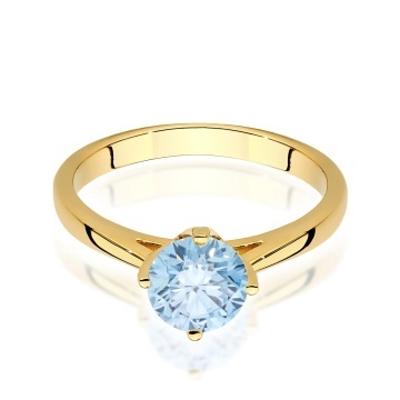 Inel Aur 14K cu Diamant Albastru de Laborator 1.00 ct - Img 2