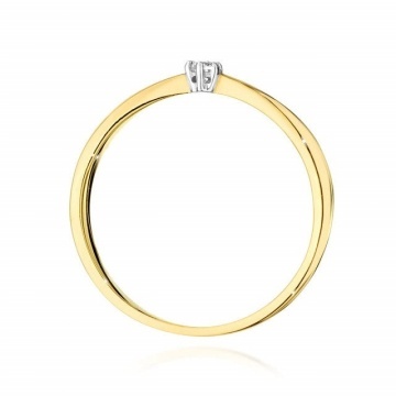 Inel Aur 14K cu Diamant Natural 0.04 ct - Img 3