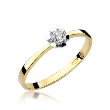 Inel Aur 14K cu Diamant Natural 0.10 ct - Img 1