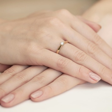 Inel Aur 14K cu Diamant Natural 0.12 ct - Img 4