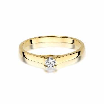Inel Aur 14K cu Diamant Natural 0.12 ct - Img 2
