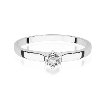 Inel Aur 14K cu Diamant Natural 0.15 ct - Img 6