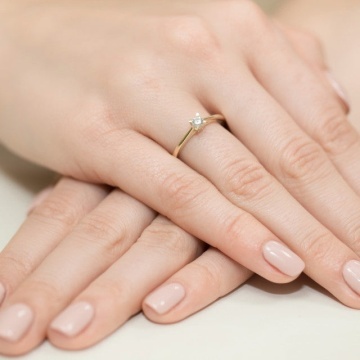 Inel Aur 14K cu Diamant Natural 0.15 ct - Img 7