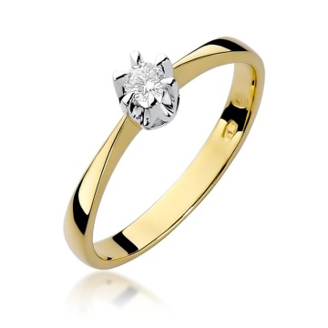 Inel Aur 14K cu Diamant Natural 0.20 ct - Img 1