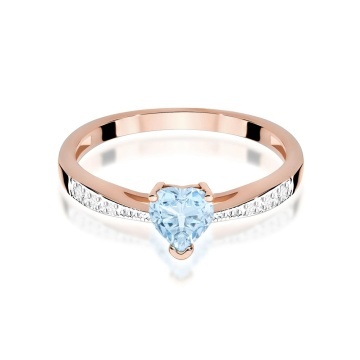 Inel Aur 14K cu Diamante Albastre de Laborator 0.53 ct - Img 6