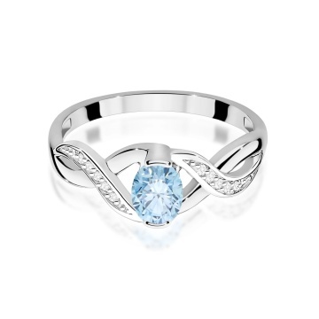 Inel Aur 14K cu Diamante Albastre de Laborator 0.55 ct - Img 10