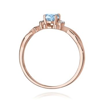 Inel Aur 14K cu Diamante Albastre de Laborator 0.55 ct - Img 7