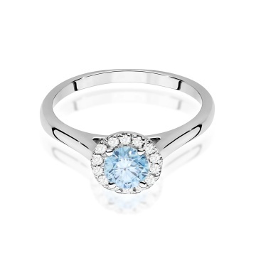 Inel Aur 14K cu Diamante Albastre de Laborator 0.62 ct - Img 10