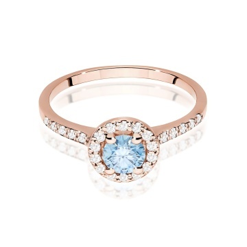 Inel Aur 14K cu Diamante Albastre de Laborator 0.74 ct - Img 6