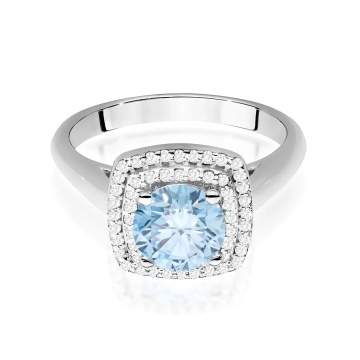 Inel Aur 14K cu Diamante Albastre de Laborator 1.28 ct - Img 10