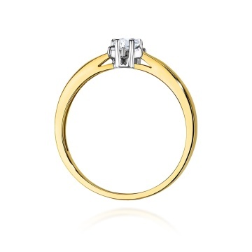 Inel Aur 14K cu Diamante de Laborator 0.15 ct - Img 3