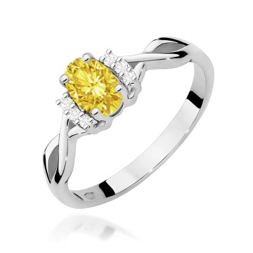 Inel Aur 14K cu Diamante Galbene de Laborator 0.55 ct - Img 9