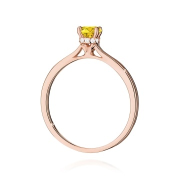 Inel Aur 14K cu Diamante Galbene de Laborator 0.56 ct - Img 7