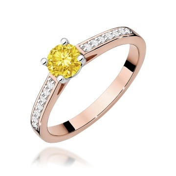 Inel Aur 14K cu Diamante Galbene de Laborator 0.62 ct - Img 5