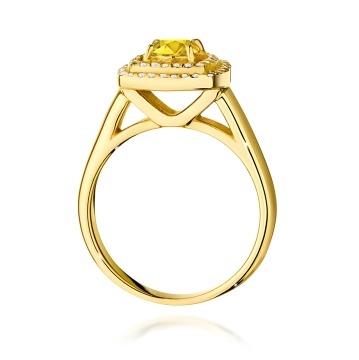 Inel Aur 14K cu Diamante Galbene de Laborator 0.78 ct - Img 3