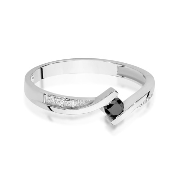 Inel Aur 14K cu Diamante Naturale Albe si Negre 0.15 ct - Img 9