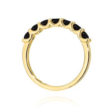 Inel Aur 14K cu Diamante Naturale Negre 0.84 ct - Img 3