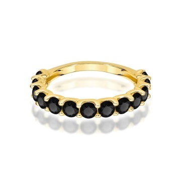 Inel Aur 14K cu Diamante Naturale Negre 1.56 ct - Img 2