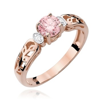 Inel Aur 14K cu Diamante Roz de Laborator 0.52 ct - Img 5