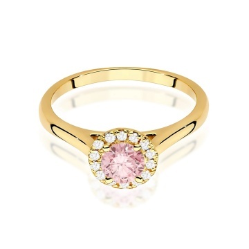 Inel Aur 14K cu Diamante Roz de Laborator 0.62 ct - Img 2