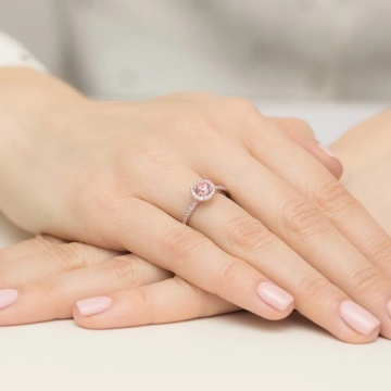 Inel Aur 14K cu Diamante Roz de Laborator 0.74 ct - Img 8