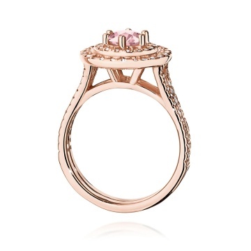 Inel Aur 14K cu Diamante Roz de Laborator 1.11 ct - Img 6