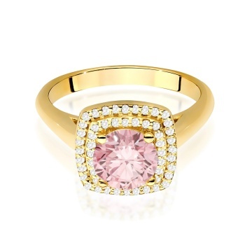 Inel Aur 14K cu Diamante Roz de Laborator 1.28 ct - Img 2